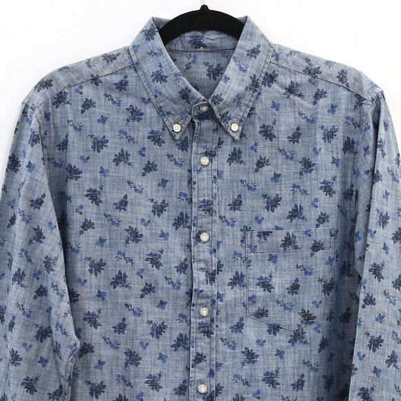 Reyn Spooner Floral Printed Men's Shirt Long Sleeve Buttondown Blue S NEW 269187 - Picture 2 of 5